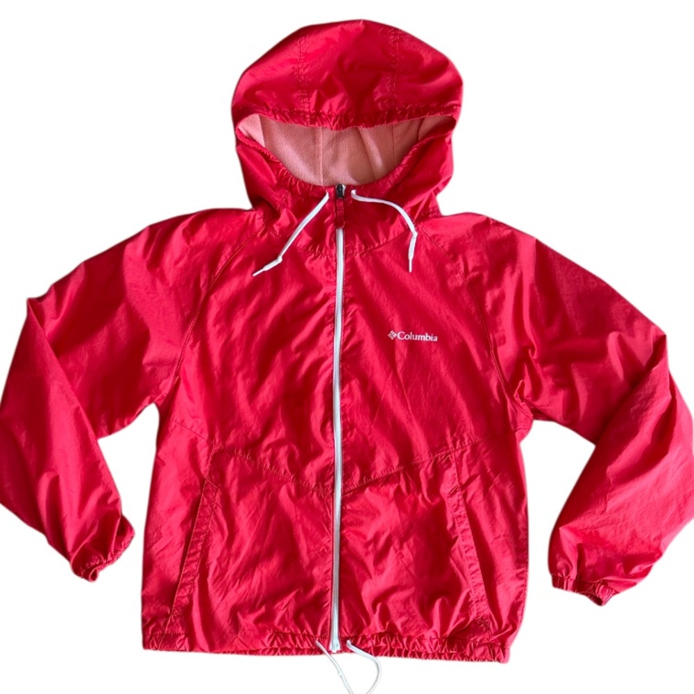COLUMBIA GIRLS MAY VALLEY FLEECE HOODED WINDBREAKER SZ XL